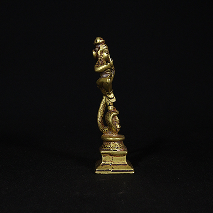 krishna kalia bronze sculpture side view