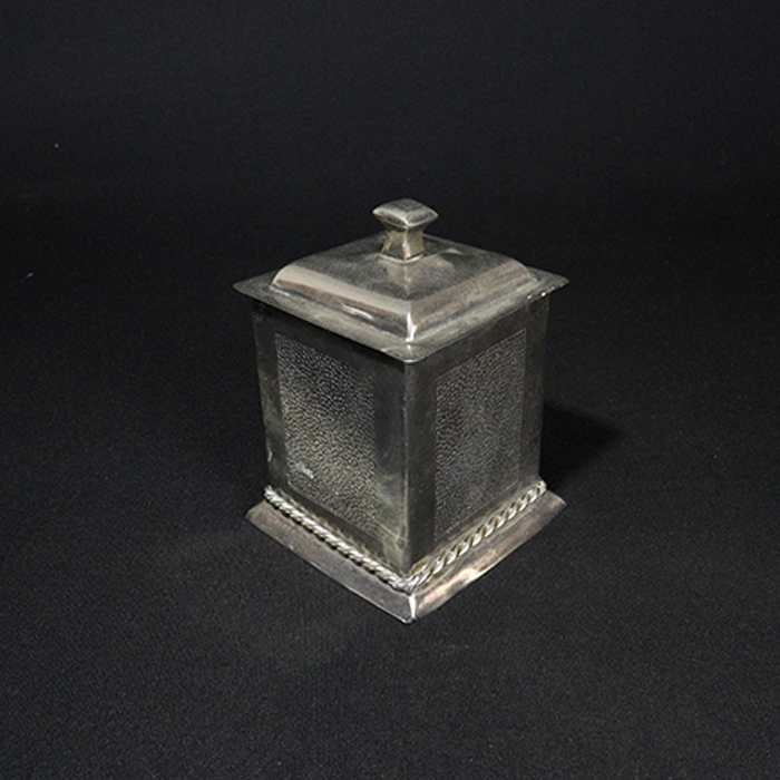 spice box container bronze collectible front view