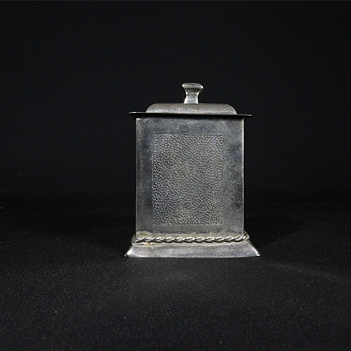 spice box container bronze collectible side view