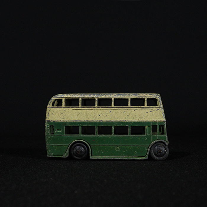 dinky tin toys double decker bus side view