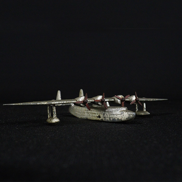 dinky tin toys flying boat half side view
