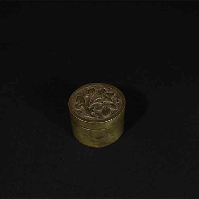 spice container bronze collectible top half side view