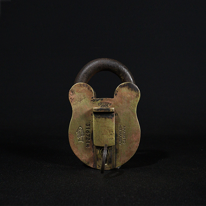 chubbs detector padlock bronze collectible front view
