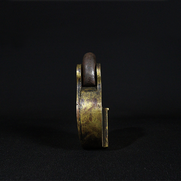 chubbs detector padlock bronze collectible side view