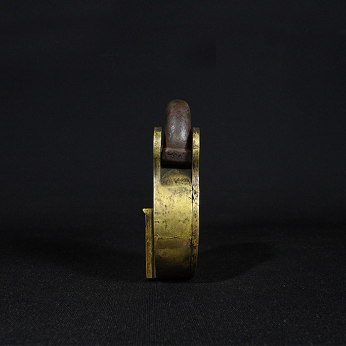 chubbs detector padlock bronze collectible side view 2