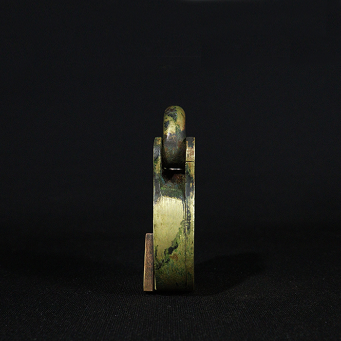 Chubbs detector padlock bronze collectible side view 2