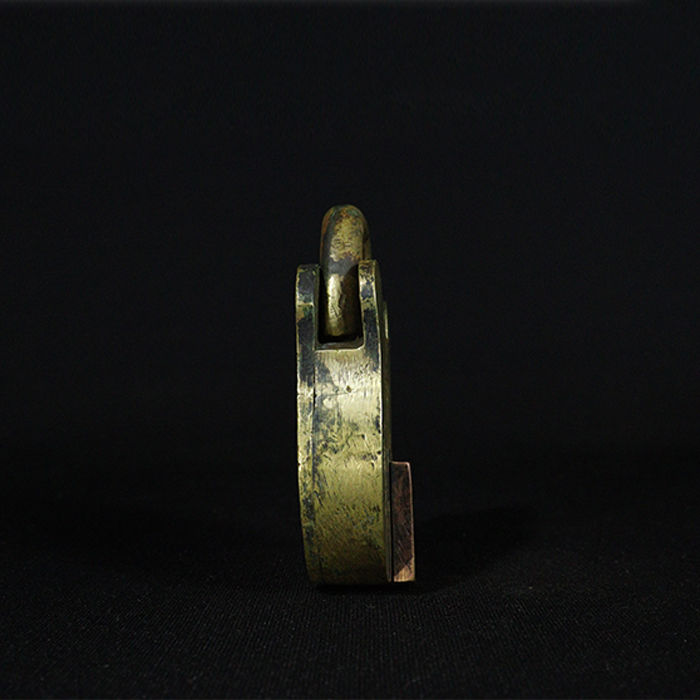 chubbs detector padlock bronze collectible side view