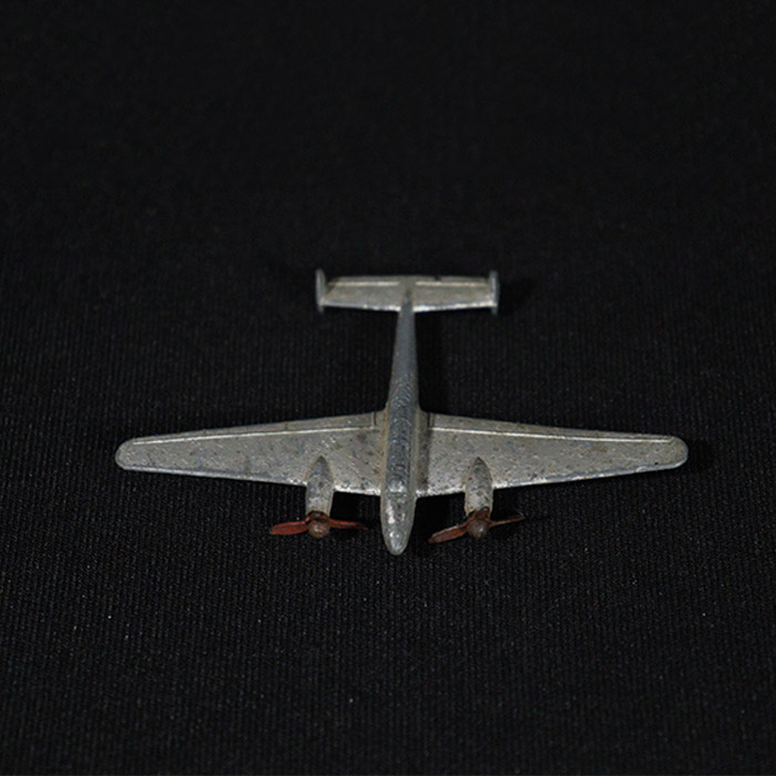 dinky tin toys engined fighter front top view