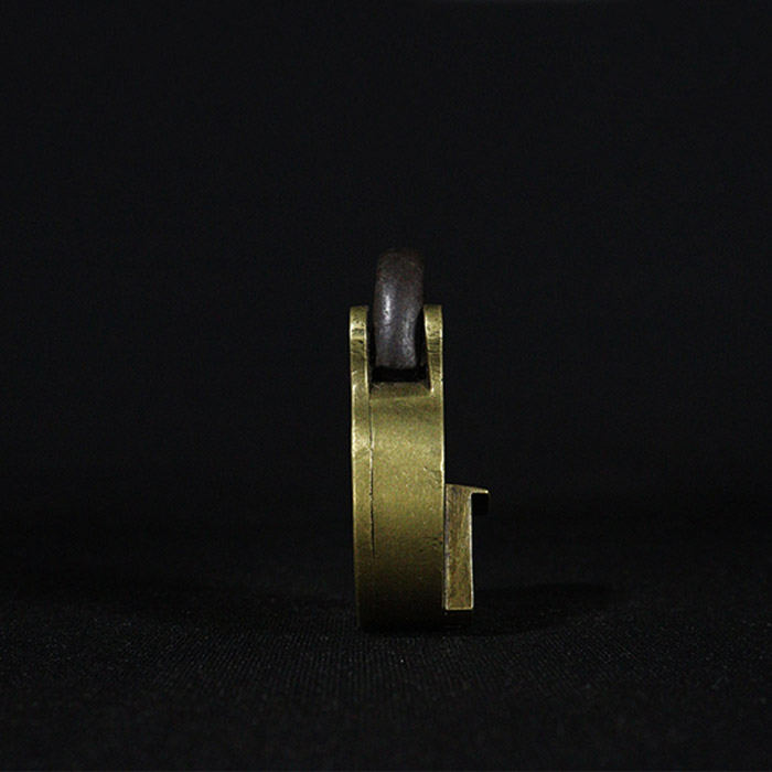 queen padlock bronze collectible side view
