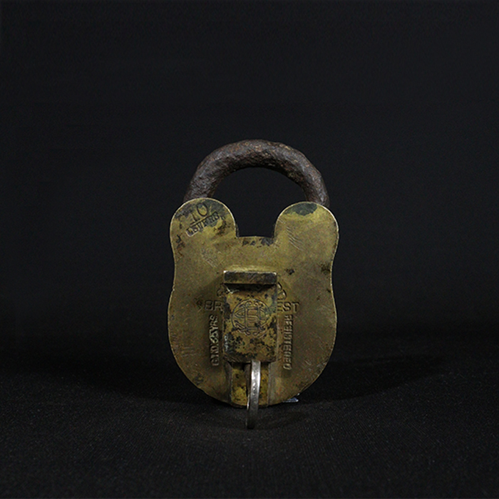 safeguard padlock bronze collectible front view