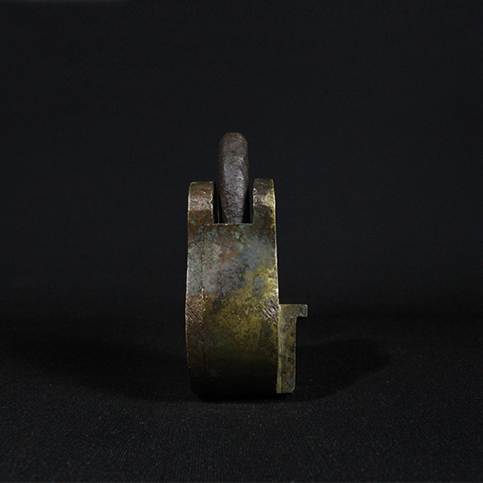 safeguard padlock bronze collectible side view