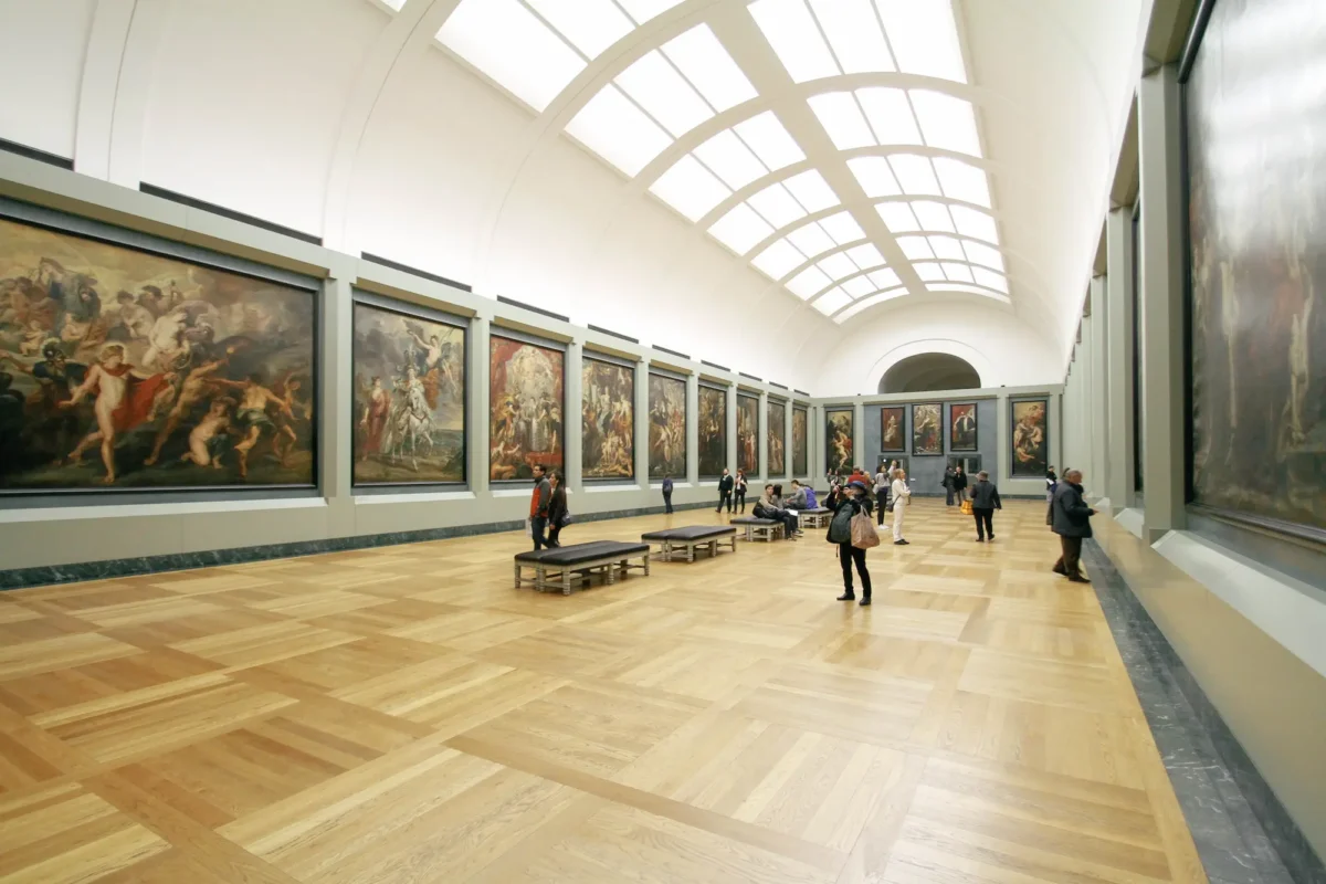 people inside art gallery